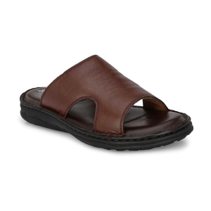 SHENCES - Brown Men's Leather Slipper - None