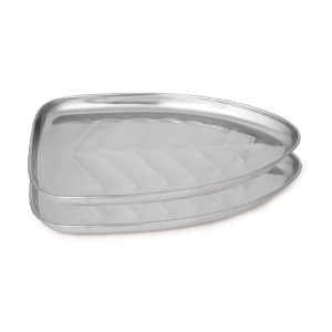 Dynore 2 Pcs Stainless Steel Silver Tray - Silver