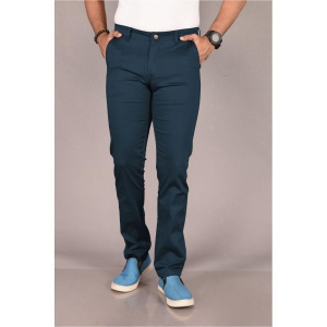 Aflash Slim Flat Mens Chinos - Turquoise Blue ( Pack of 1 ) - None