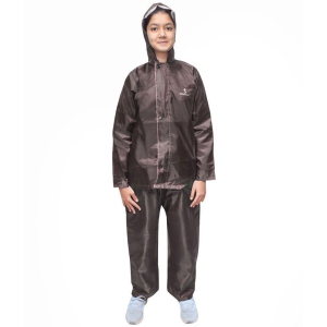 Goodluck Polyester Raincoat Set - Brown - None