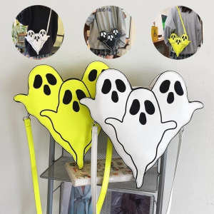 Halloween Funny 3D Cartoon Ghost Cartoon Shoulder Bags Phone Purses-Black