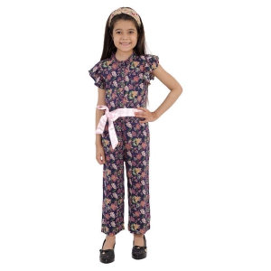 Kids Cave - Navy Blue Rayon Girls Jumpsuit ( Pack of 1 ) - None