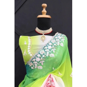 Fantastic Multi Color Georgette Silk Saree