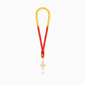 Golden Blissful Swastik Lumba Rakhi