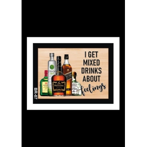 Bar quotes White frame for Wall Restaurants, Bar, Kitchen, Room & Office Decoration (14X18 Inch)