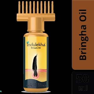 Indulekha Bringha Oil, Clinically Proven to Grow New Hair, Reduces Hairfall, 100% Ayurvedic Oil, 50ml