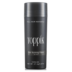 Toppik Hair Building Fibers, Keratin-Derived Fibres for Naturally Thicker Looking Hair, Cover bald spot - Black 27.5 gm