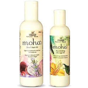 MOHA 5 IN 1 HAIR OIL 200 ml  + MOHA REJUVENATING MASSAGE OIL  100 ml