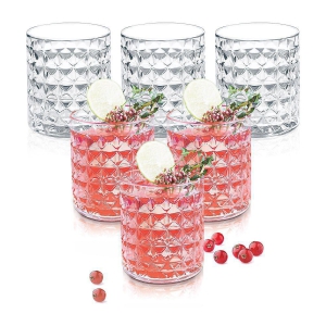 Treo By Milton Knitts 260 Juice Glass Tumbler, Set of 6, 260 ml Each, Transparent | Easy to Clean | Dishwasher Safe | Water | Juice | Kitchen Items