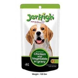 Jerhigh Chicken and Vegetable in Gravy 120 g (Pack of Four)