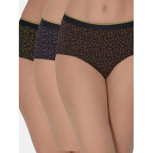 Womens Printed 4 way Stretch Hipster Brief Pack of 3 with Modal Fabric | MM-HIPSTER-PR001-3 |-L