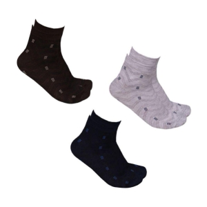 SUNTAP Cotton Mens Printed Multicolor Ankle Length Socks ( Pack of 3 ) - Multicolor