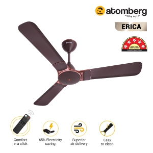 Atomberg Erica 1200 mm BLDC Motor with Remote 3 Blade Ceiling Fan(Umber Brown)