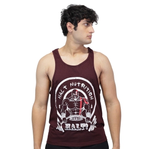 Halt Nutrition Gym Stringer-Maroon / L