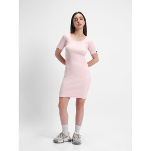 Bewakoof - Pink Cotton Blend Women's Bodycon Dress ( Pack of 1 ) - None