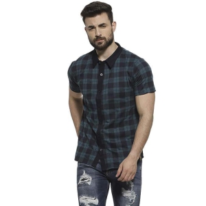 Men Regular Fit Checkered Button Down Collar Casual Shirt