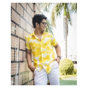 Yellow Color Casual Wear Printed Shirt For Men-L-40