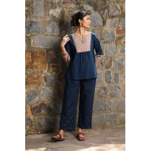 Izzara Mirrorwork Indigo Cotton Tunic