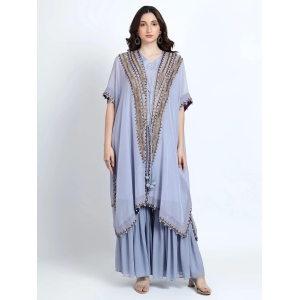 Lavender Sharara Cape Set-Standard