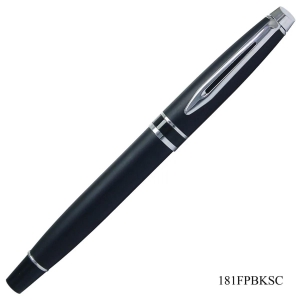 Elegant Fountain Pen: Black with Silver Clip - Model 181FPBKSC