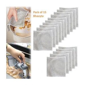 Bhavyta Wire Dishwashing Rags for Wet and Dry Dishwash Bar Wire Dishwashing Rags for Wet and Dry 150 g Pack of 15