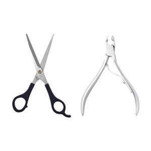 Cuticle Cutter For Nails Pedicure Tools Nail Cutter Clippers For Thick Nails Professional Nail Cuticle Clipper & Hair Cutting Scissors 6 Inch