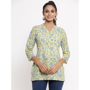 KIPEK - Yellow Rayon Women's Regular Top ( Pack of 1 ) - None