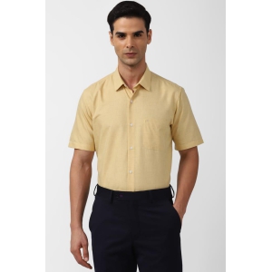 Men Yellow Regular Fit Formal Half Sleeves Formal Shirt