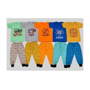 DIAMOND EXPORTER Multicolor Cotton Blend Boys T-Shirt & Trackpants ( Pack of 5 ) - None