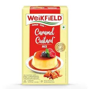 Weikfield Caramel Custard Mix | Caramel Flavour Sets Without Refrigeration | Contains No Eggs | 70g Carton