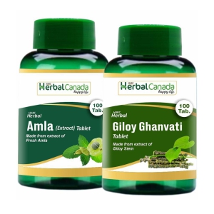 Herbal Canada Amla(100Tab) + Giloy(100Tab) Tablet 200 no.s Pack Of 2