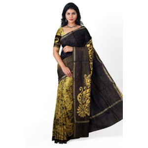 Yellow Soft Silk Exclusive Printed Chanderi Saree