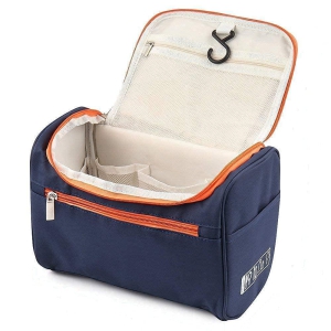 NILKANT ENTERPRISEMultifunctional Travel Bag Extra Large Makeup Organiser Cosmetic Case | Household Grooming Kit Storage Travel Kit Pack with Hook | Travel Bag for Women | Navy Blue