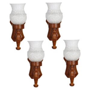 AFAST Decorative & Designer Glass Wall Light White - Pack of 4