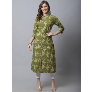pistaa-100-cotton-printed-front-slit-womens-kurti-green-pack-of-1-none