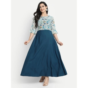 JASH CREATION - Blue Georgette Womens Anarkali Kurti ( Pack of 1 ) - None