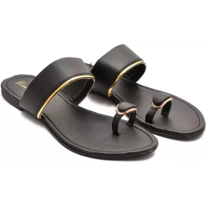 Women Black Flats Sandal