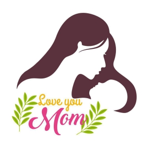 Asmi Collection Love You Mom Mothers Day Wall Sticker ( 61 x 60 cms )