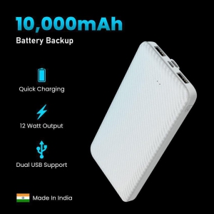 Tecsox 10000 -mAh 5V/2.4A Li-Polymer Power Bank - White