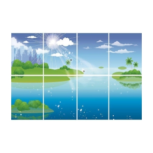 Asmi Collection Nature Blue Water Wall Stickers for Kitchen Wall Sticker ( 60 x 90 cms )