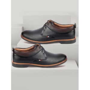 Men Black Formal Lace Up Oxford Shoes with TPR Welted Sole-8