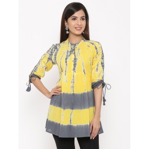 KIPEK - Yellow Cotton Women's Ethnic Top ( Pack of 1 ) - None