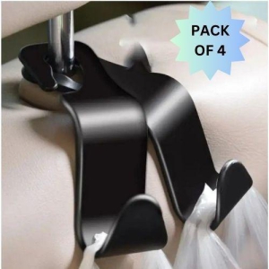 Car Organizer Plastic Hook Hanger for Holding Handbag Coat Purse Bag Water Bottle (Pack of 4)