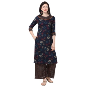 SHOPPING QUEEN Women Rayon Straight Kurta Palazzo Set