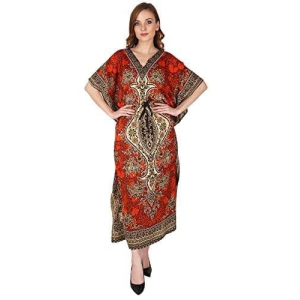 Ukal Women's Polyester Paisley Maxi Kaftan