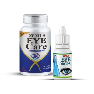 Zenius Eye Care Kit - Ayurvedic Eyes Treatment - Capsule + Oil-Pack of 3