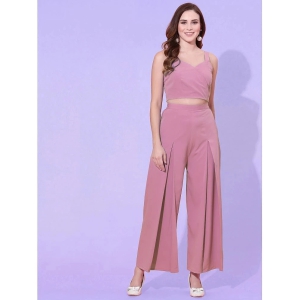 Selvia Pink Solid Palazzo Top Set - None