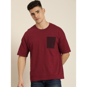 Dillinger Cotton Oversized Fit Striped Half Sleeves Mens T-Shirt - Maroon ( Pack of 1 ) - None