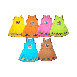 Baby girl cotton printed frock  (pack of 6) - None