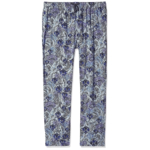 Jockey Women`s Relax Lounge/Sleepwear Pyjama Prints Woven Long Pant Style Number-RX02-S / Iris Blue